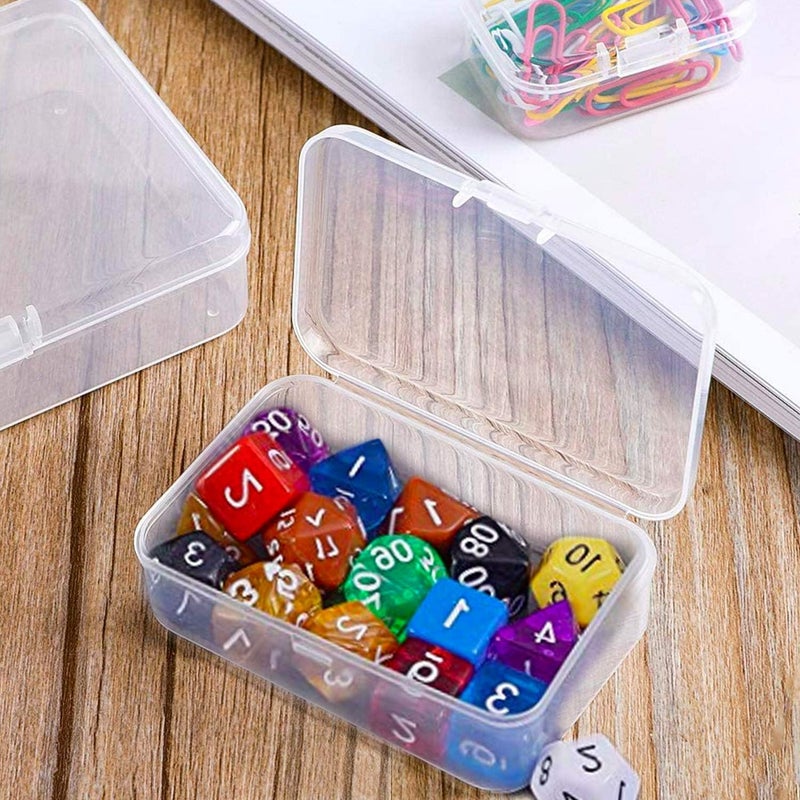 Rocutus Clear Plastic Beads Storage Containers Empty Mini Storage Container Box,12 Pack Plastic Storage Containers with Lids,Bead Storage Box with Hinged Lid for Beads(4.5 x 3.3 x 1.1 inch) - Image 4